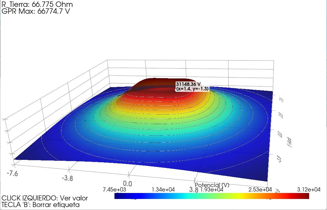 Visor 3D interactivo de BMGS con malla de tierra